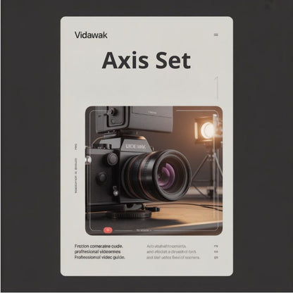 Product packaging for 'Axis Set' by Vidawak with a camera on a dark background