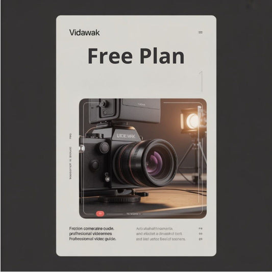 Vidawak free plan offer with camera and studio setup on a dark background
